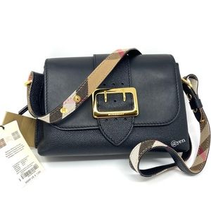 Burberry small soft grain buckle crossbody bag